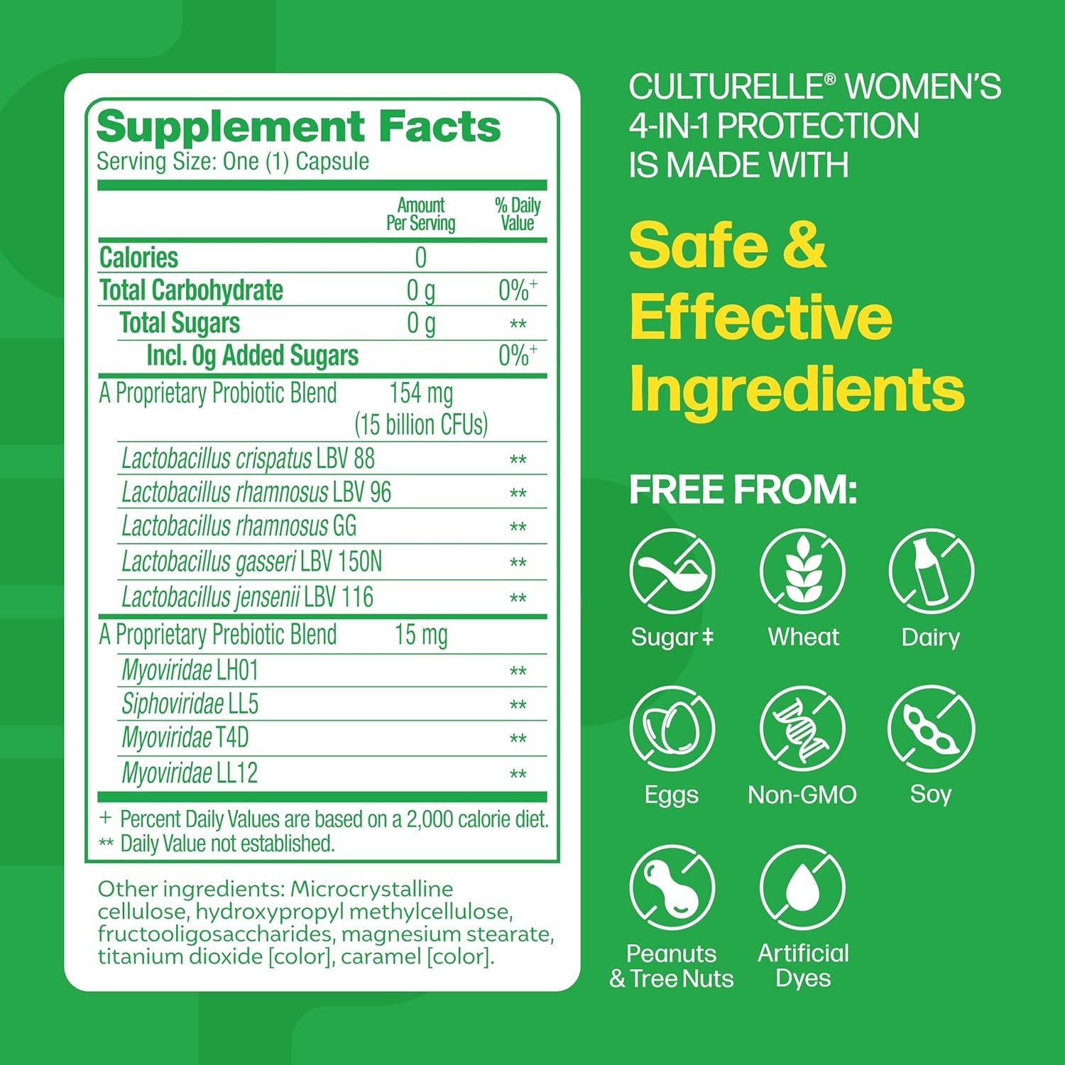 Culturelle Probiotics for Women with Prebiotics - 4-In-1 for Vaginal, Digestive, Urinary & Immune Health - Ph Balance, Bloating & Gas Relief - Daily Vegetarian Capsules, Non-Gmo - 50 Count