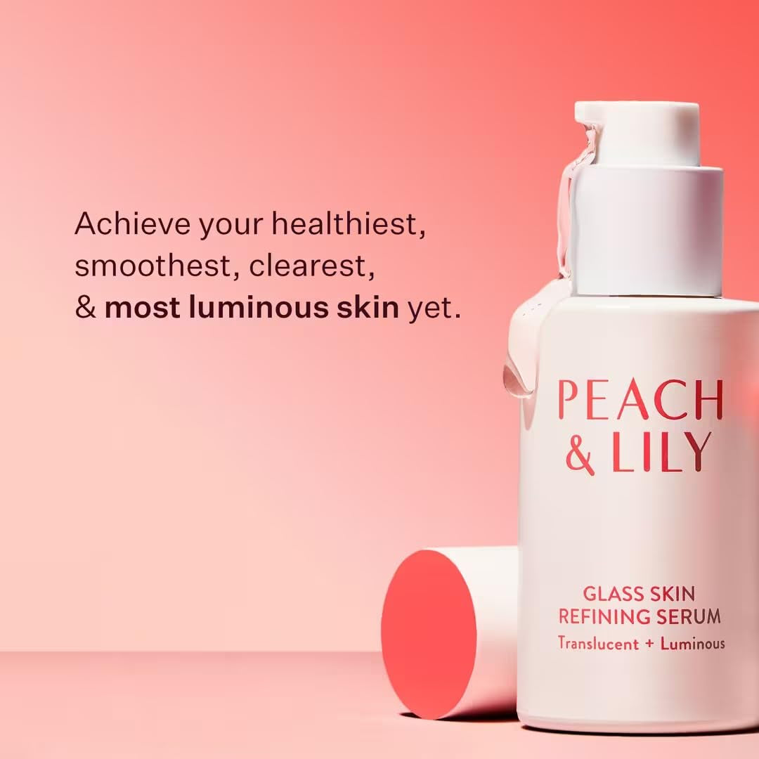 Peach & Lily - Glass Skin Refining Serum for Face (1.35 Ounces) - Hyaluronic Acid Niacinamide Serum - Sensitive Skin - Vitamin B3, Peach & Yam, Peptides - Self Care, Vegan, Cruelty Free, Korean Beauty