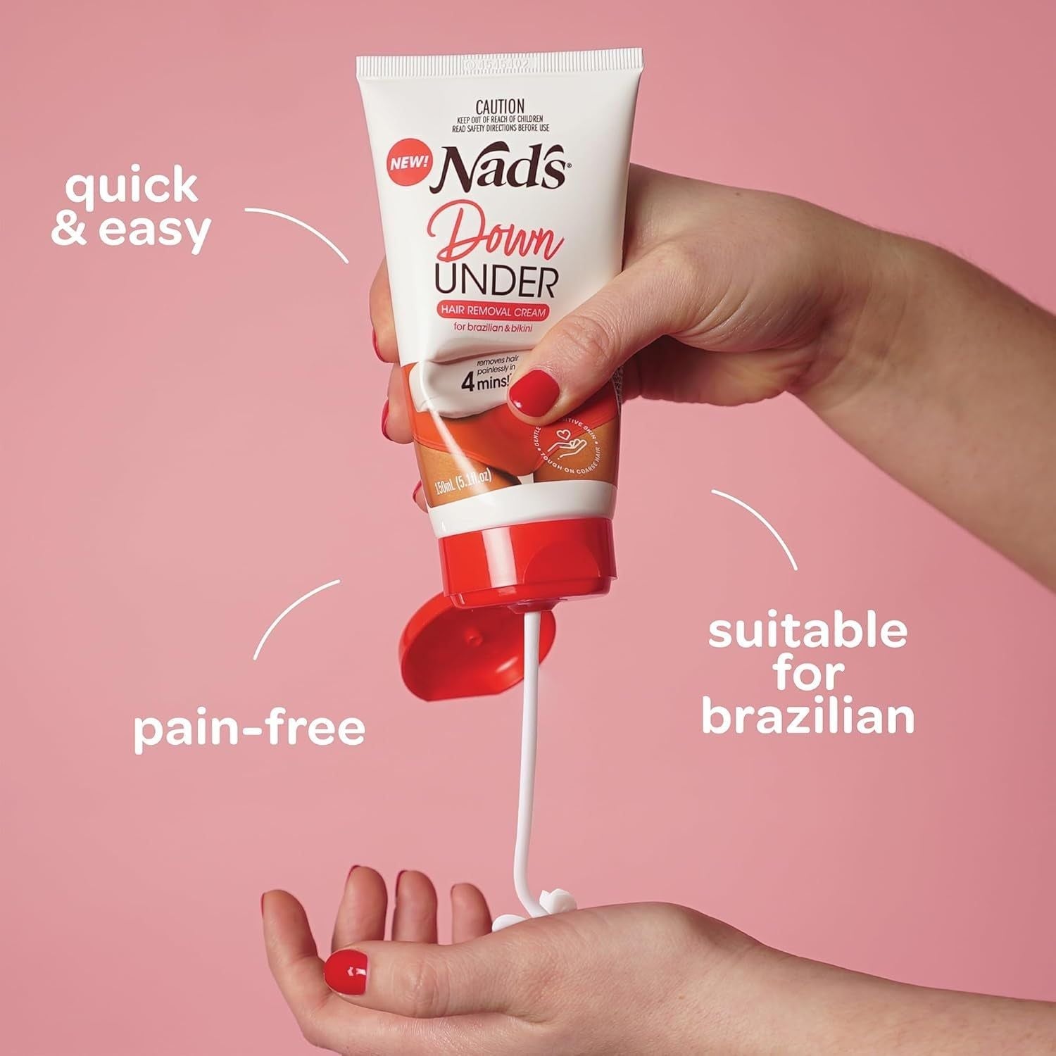 Nad’s Down Under Hair Removal Cream – 150ml | Gentle & Painless Intimate Hair Removal
