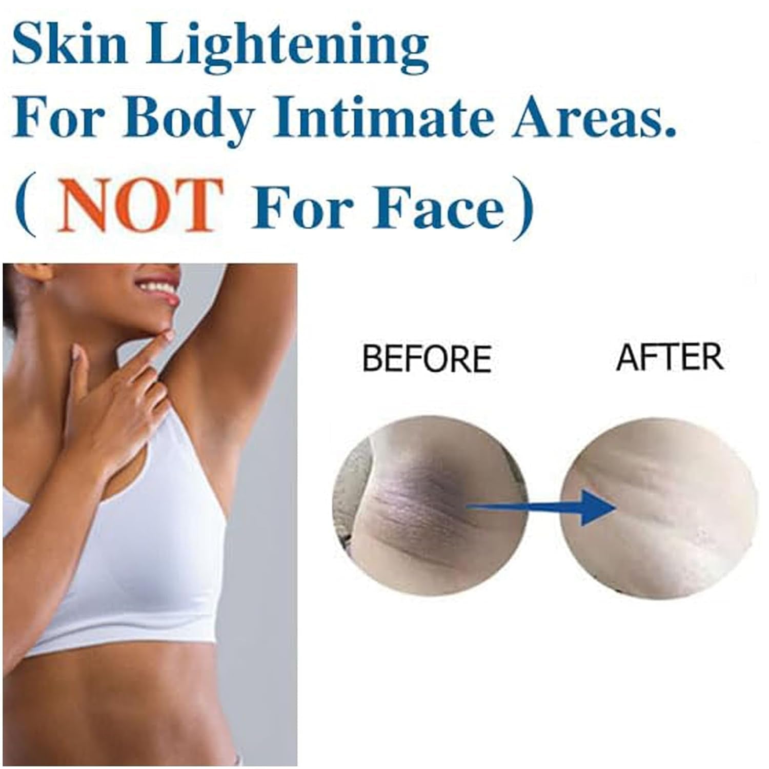 GUKEI Skin Whitening Cream Bleaching Cream for Body Intimate Area, Private Parts, Underarm, Knees, Elbows, Inner Thigh, Bikini Areas, Bikini Line, Skin Lightening Dark Spot Remover for Intimate Areas 60ML
