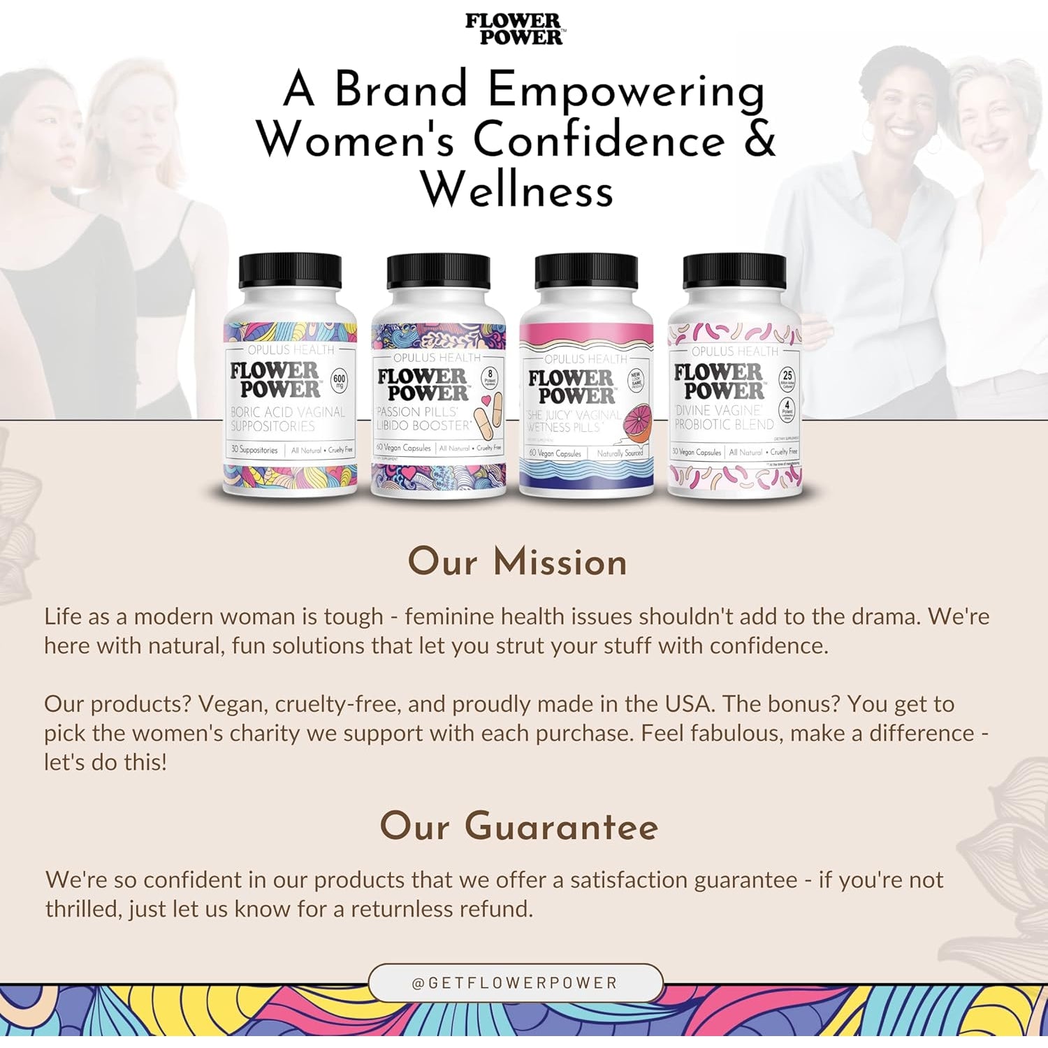 Flower Power Divine Feminine Wellness Capsules – Daily Herbal & Probiotic Blend for Women's Balance & Wellbeing | 30 Capsules