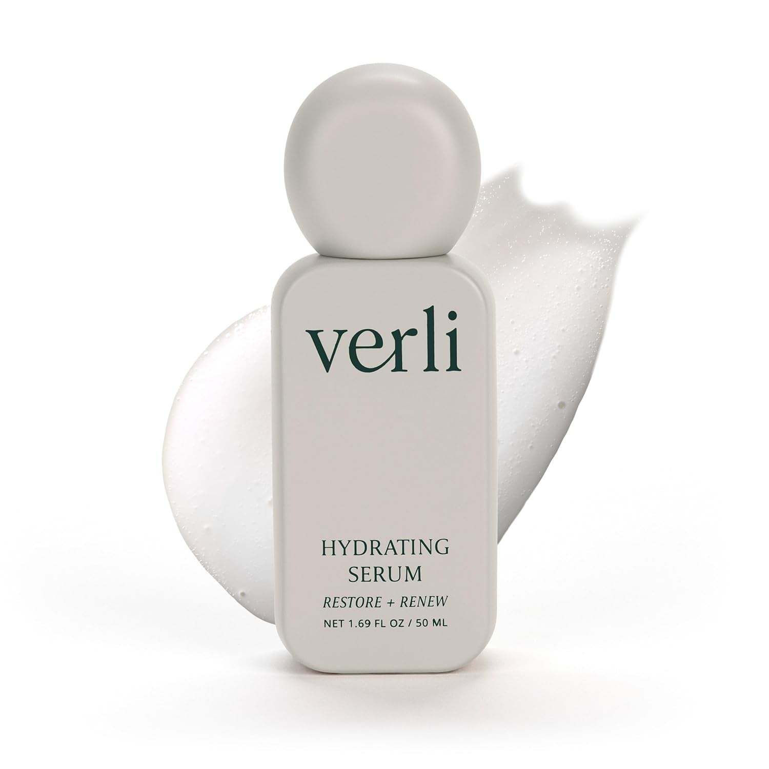 Verli Hydrating Face Serum with Snow Mushroom & Beta-Glucan | Moisturizing Botanical Skincare for Skin Barrier Repair & Plumping | Clean Daily Face Serum | Hyaluronic Acid Alternative, 1.69 Fl Oz