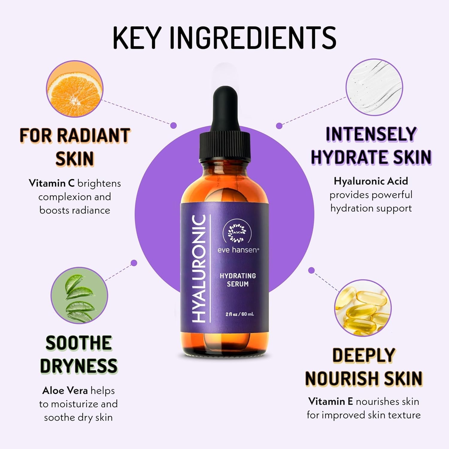 Eve Hansen Hyaluronic Hydrating Serum – 60ml | Intense Moisture Boost & Skin Plumping Formula