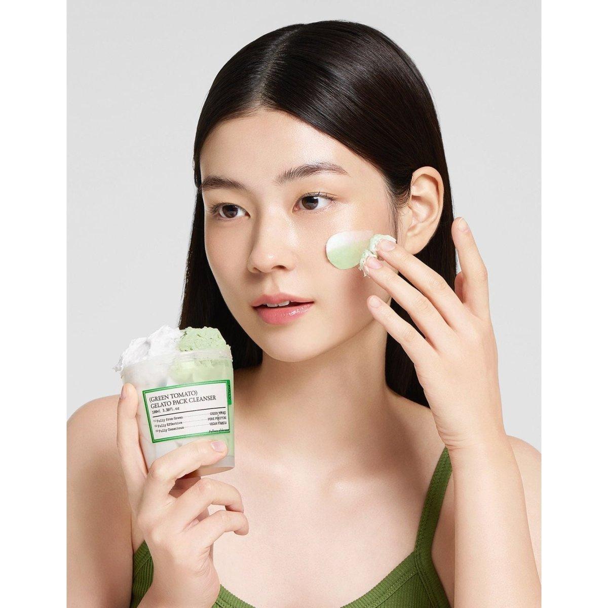 FULLY GREEN TOMATO GELATO PACK CLEANSER – Vegan Clay Mask with Green Tomato Extract & Centella Asiatica (100ml) - Glam Global UKFULLY