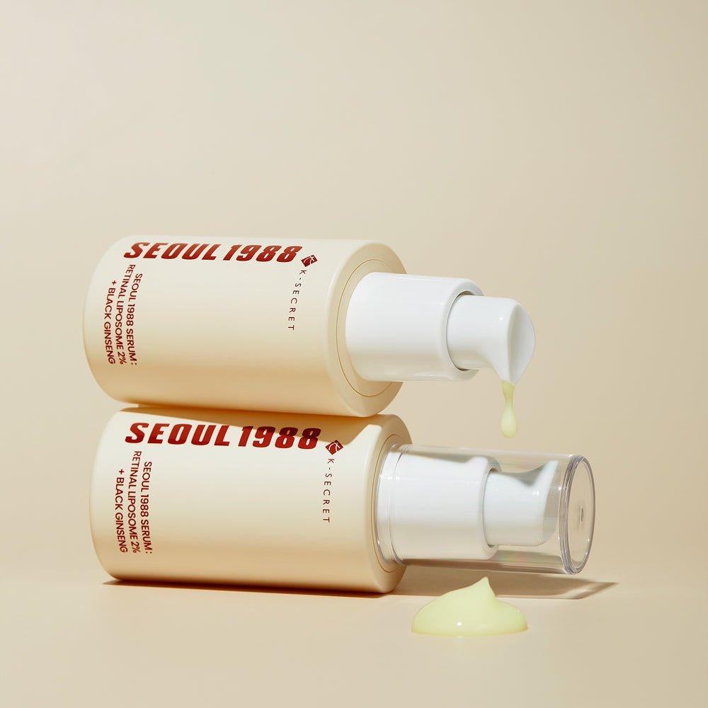 K - SECRET SEOUL 1988 Serum: Retinal Liposome 2% + Black Ginseng - 30ml | Anti - Aging & Elasticity Boost - Glam Global UKK - SECRET