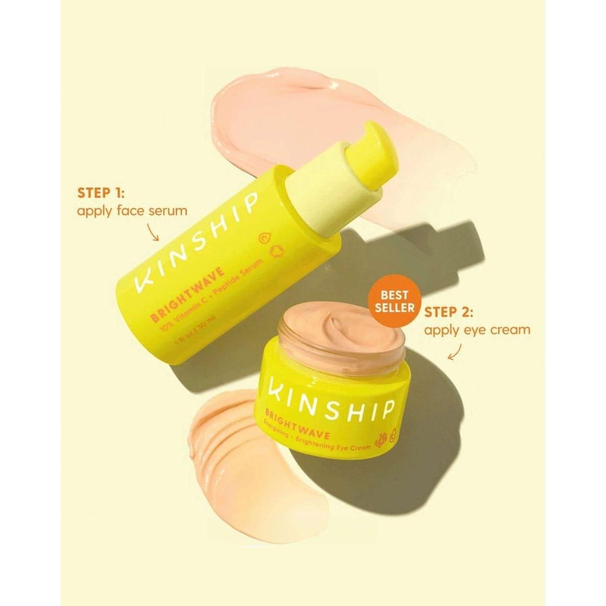 Kinship Brightwave 10% Vitamin C + Peptide Brightening Serum - 30ml - Glam Global UKKinship
