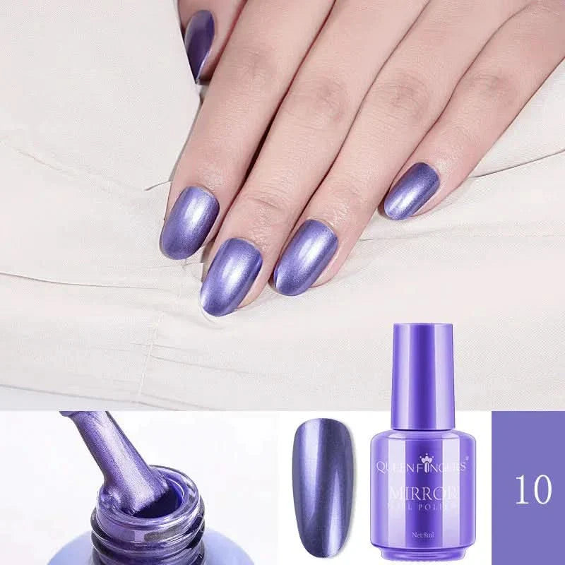Mirror Nail Polish | High - Shine Metallic Finish | Long - Lasting & Durable | 8ml Bottle - Glam Global UKGlam Global UK