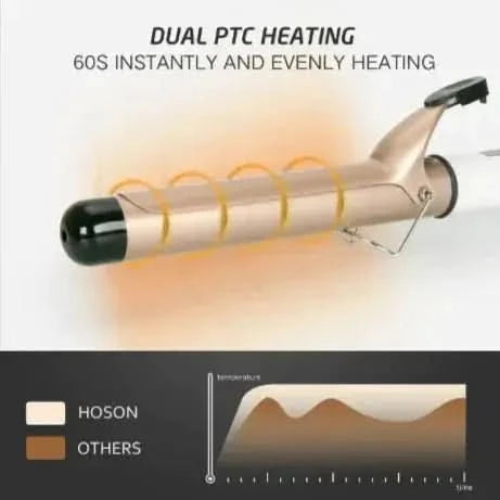 LCD Electric Curling Iron – Large Curl Styler for Voluminous Curls - Glam Global UKGlam Global UK