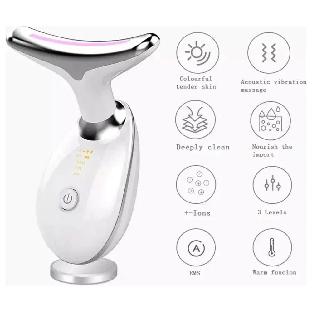 LED Light Therapy & Heat Treatment Anti Wrinkle Face & Neck Massager - Glam Global UKGlam Global UK