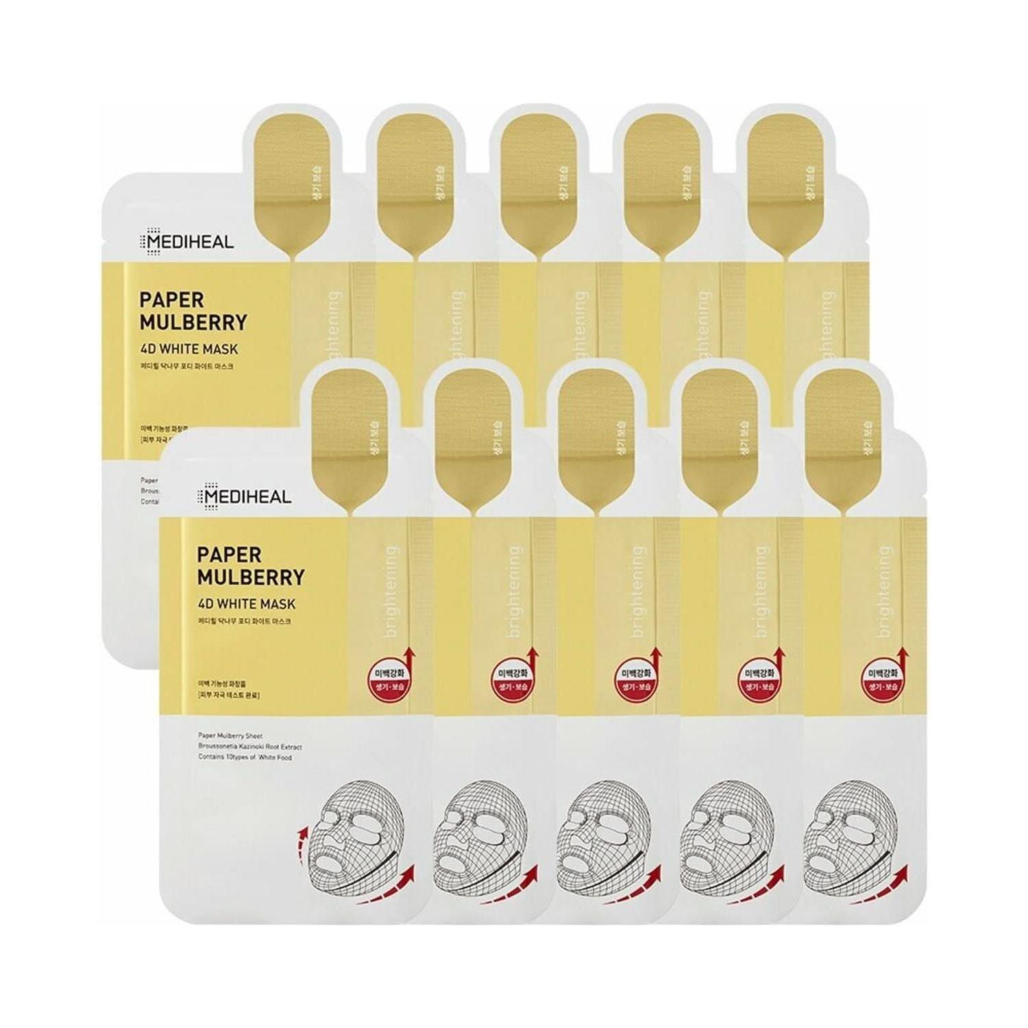 MEDIHEAL Paper Mulberry 4D White Mask Sheet 10P - Glam Global UKMEDIHEAL