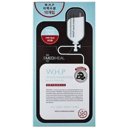 MEDIHEAL W.H.P White Hydrating Black Mask EX 25ml x 10ea - Glam Global UKMEDIHEAL