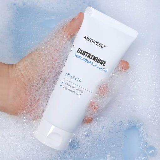 MEDIPEEL Glutathione Hyal Aqua Foaming Gel Cleanser - 150ml - Glam Global UKMEDIPEEL