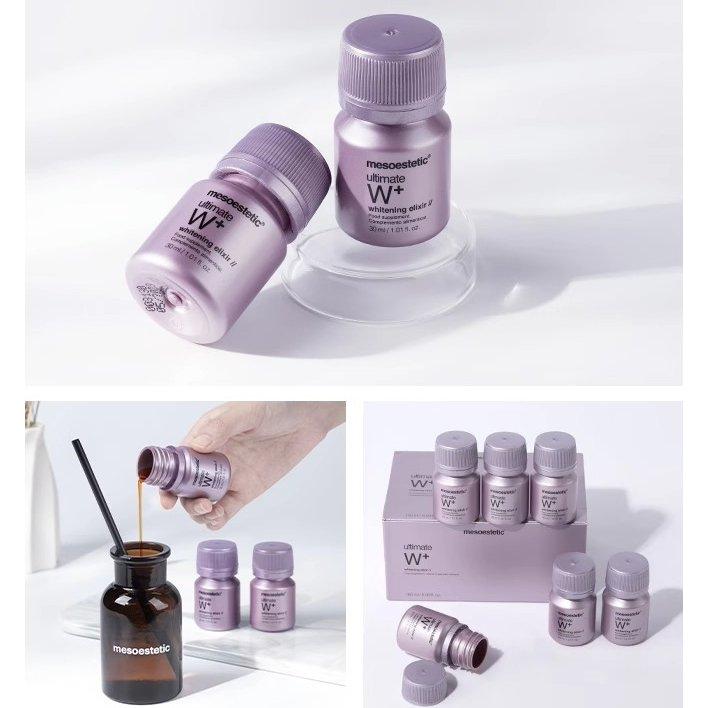 MESOESTETIC Ultimate W+ Whitening Elixir Food Supplement - 30ml x 6 | Brightening Drink for Even Skin Tone - Glam Global UKMESOESTETIC