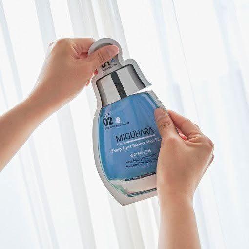 MIGUHARA 2 Step Aqua Balance Mask Pack (1.7ml + 25ml) x 1 sheet - Glam Global UKMIGUHARA