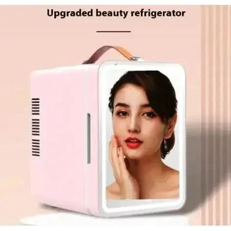Mini Makeup Fridge with LED Mirror – Compact Beauty Storage - Glam Global UKGlam Global UK