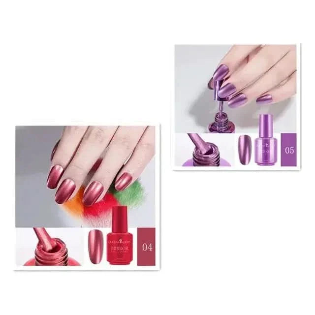 Mirror Nail Polish | High - Shine Metallic Finish | Long - Lasting & Durable | 8ml Bottle - Glam Global UKGlam Global UK