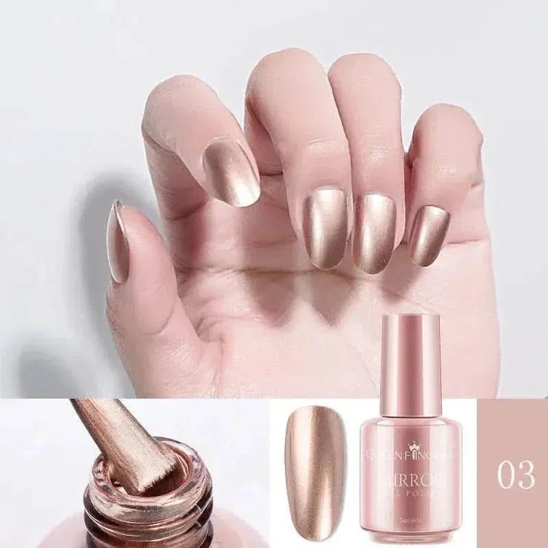 Mirror Nail Polish | High - Shine Metallic Finish | Long - Lasting & Durable | 8ml Bottle - Glam Global UKGlam Global UK