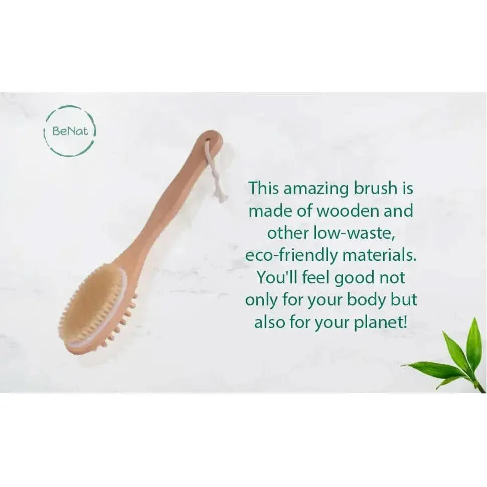 Natural Boar Bristle Bath & Body Massage Brush - Glam Global UKGlam Global UK
