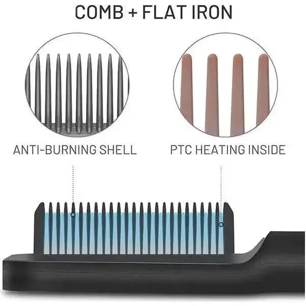 Negative Ion Hair Straightener Styling Comb: Unlock Silky Smooth Hair - Glam Global UKGlam Global UK