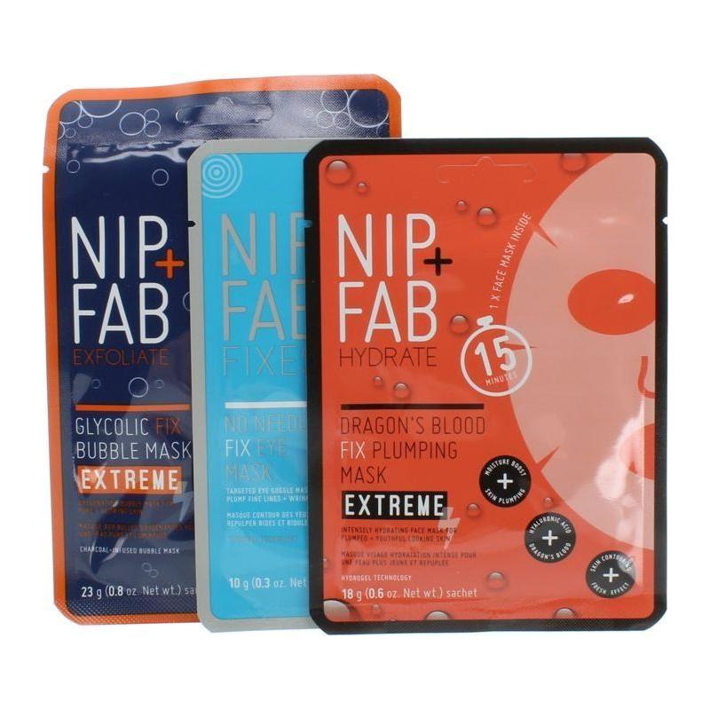 Nip+Fab Glycolic Acid Face Mask Fix Dragon's Blood No Needle Fix Eye 3 x Masks - Glam Global UKNip & Fab
