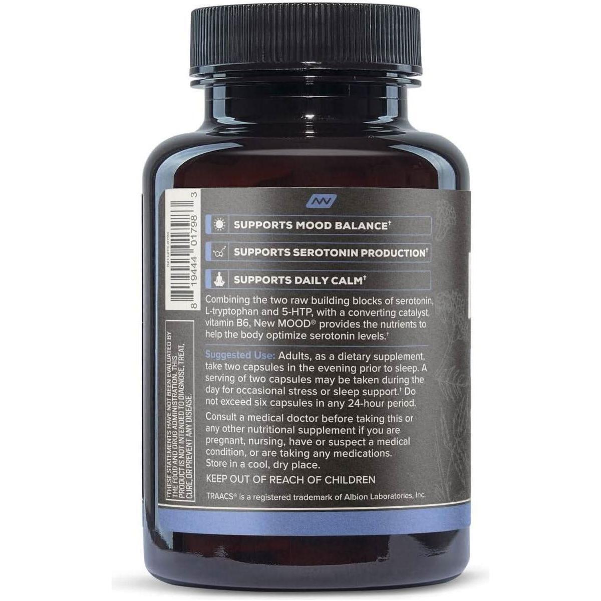 New Mood - Occasional Stress Relief, Sleep and Mood Support Supplement, 60 Count - Glam Global UKOnnit