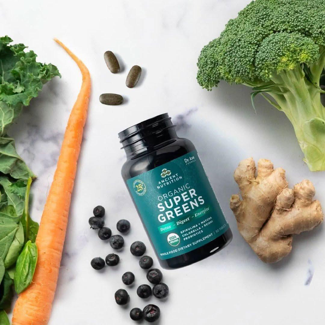 Ancient Nutrition Organic SuperGreens - 90 Capsules - Glam Global UKAncient Nutrition