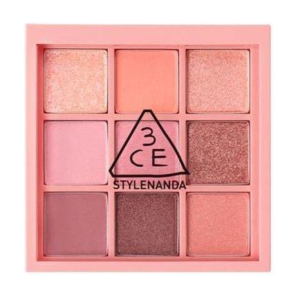 3CE Paleta de Sombras de Ojos Multi Color – Beach Muse 8.1g | Paleta de Sombras de Ojos Rosa Suave y Coral de 9 Tonos