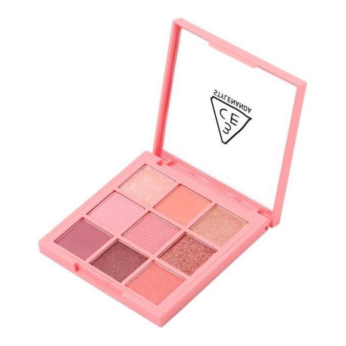 3CE Paleta de Sombras de Ojos Multi Color – Beach Muse 8.1g | Paleta de Sombras de Ojos Rosa Suave y Coral de 9 Tonos