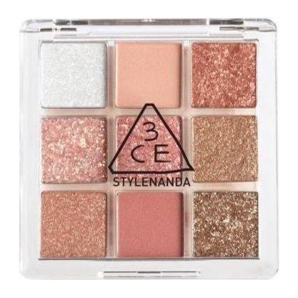 3CE Multi Eye Color Palette – Delightful 8.1g | Paleta de sombras de ojos coral y melocotón de 9 colores