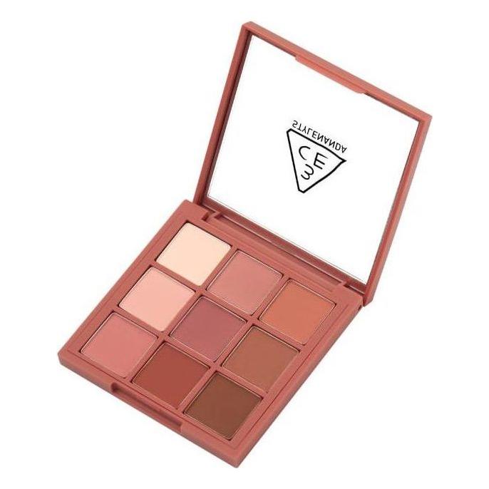 3CE Multi Eye Color Palette 8.1g – Dry Bouquet | Paleta de sombras de ojos rosa tenue de 9 tonos