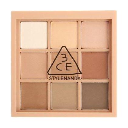 3CE Multi Eye Color Palette 8.1g – Smoother | Paleta de sombras de ojos de 9 tonos para uso diario