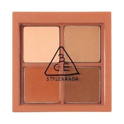 Paleta de sombras de ojos 3CE Mini Multi Eye Color – 3.5g (#Brown Rum) | Tonos cálidos marrón anaranjado para profundidad y definición