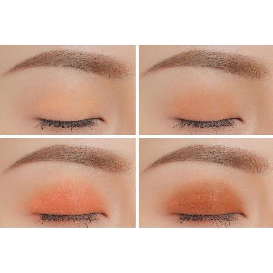 Paleta de sombras de ojos 3CE Mini Multi Eye Color – 3.5g (#Brown Rum) | Tonos cálidos marrón anaranjado para profundidad y definición