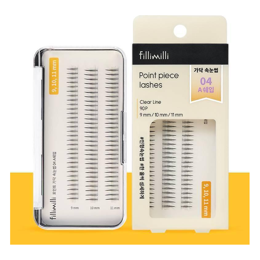 Pestañas postizas Fillimilli Point Piece (9mm, 10mm, 11mm) – Forma A (90 unidades) | Aspecto voluminoso pero natural