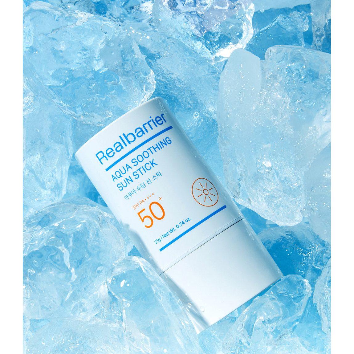 Real Barrier Aqua Soothing Sun Stick – 19g | Protector solar hidratante SPF 50+ con 10x ácido hialurónico