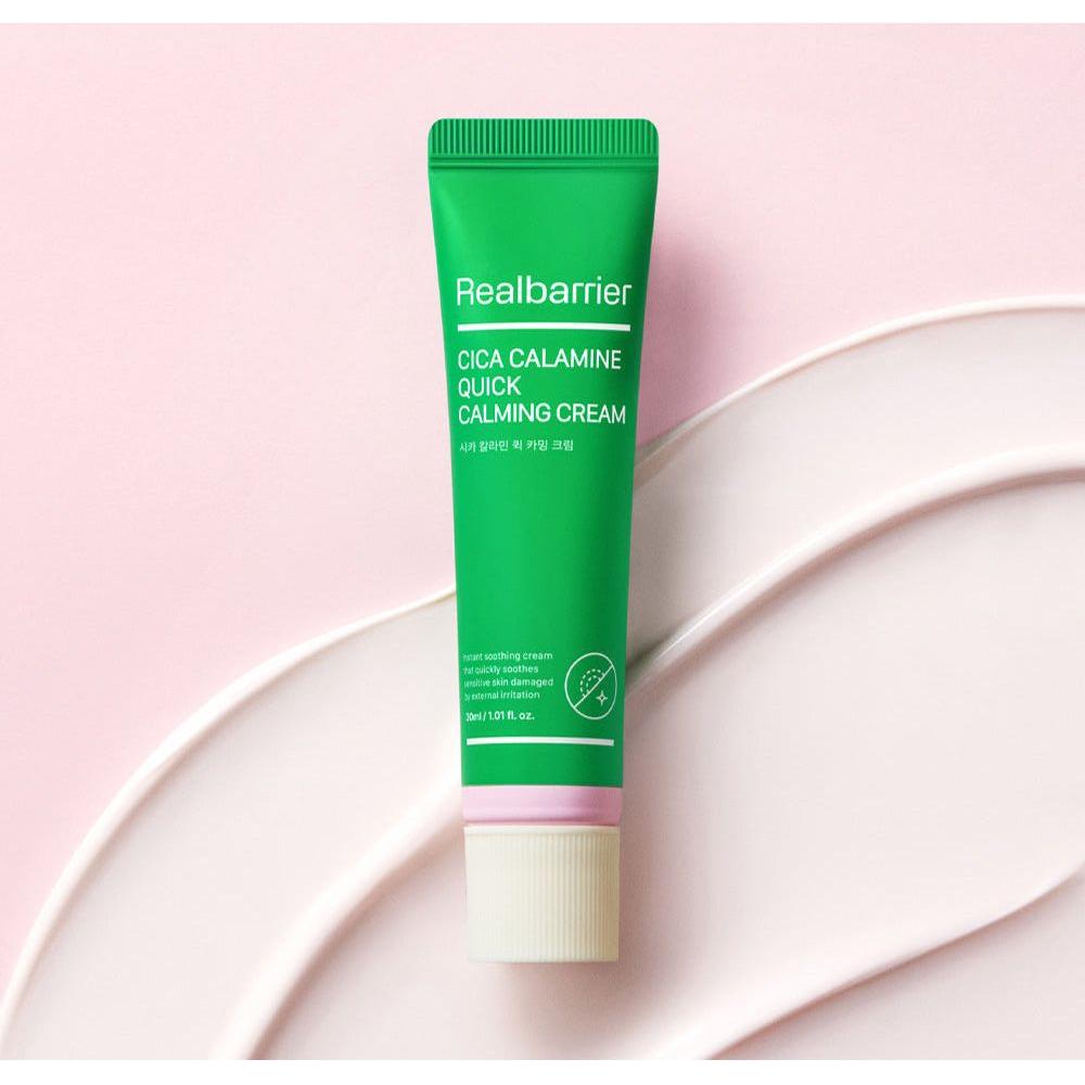 Real Barrier Cica Calamine Quick Calming Cream – 30ml | Crema calmante de acción rápida para el enrojecimiento, los brotes y la piel sensible