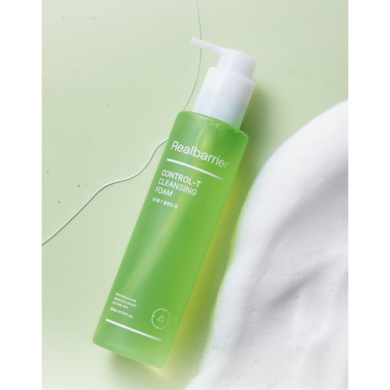 Real Barrier Control-T Cleansing Foam – 120ml | Espuma Limpiadora Purificante para Piel Grasa y con Tendencia Acneica