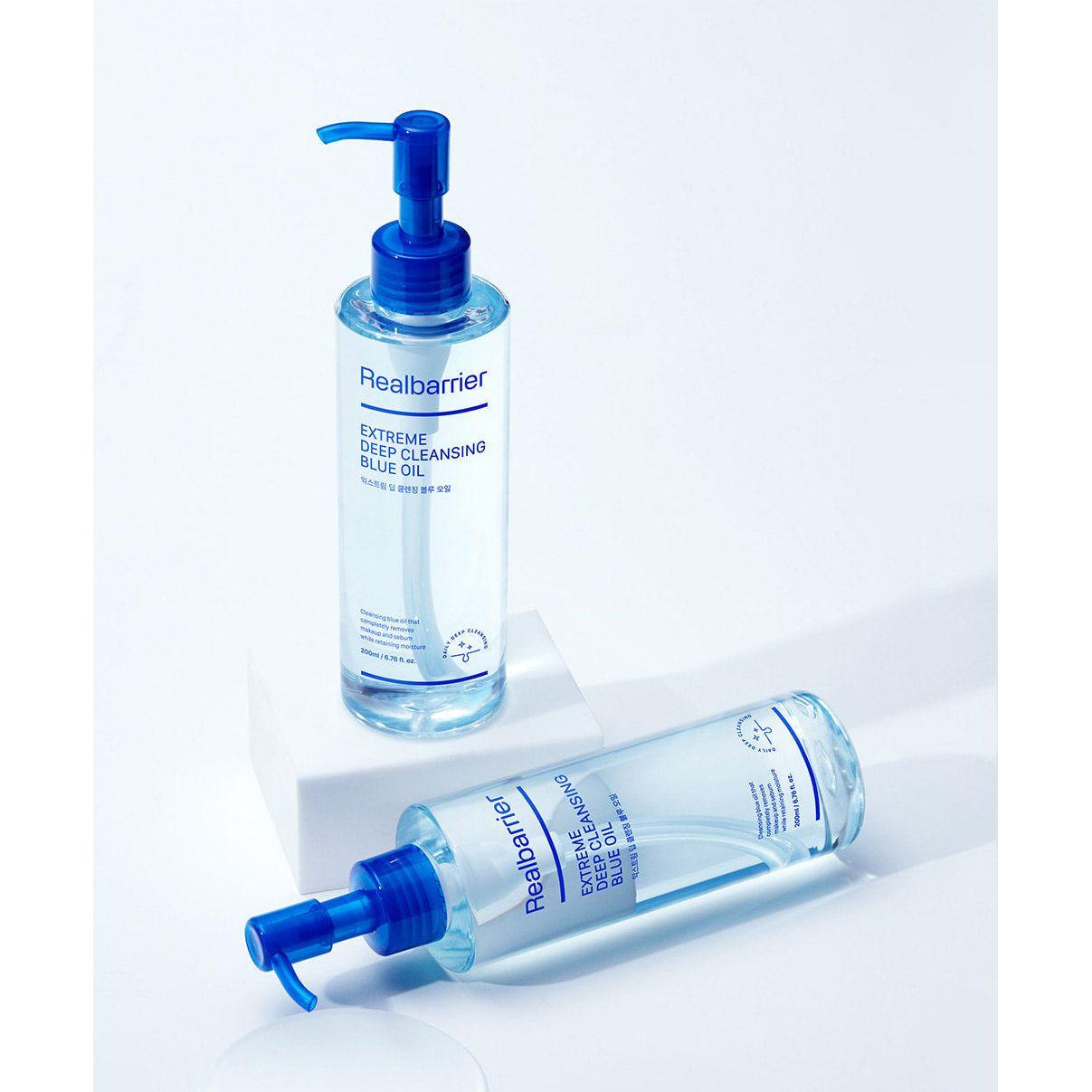 Real Barrier Extreme Deep Cleansing Blue Oil – 200ml | Aceite Limpiador Purificador de Poros y Preservador de Humedad