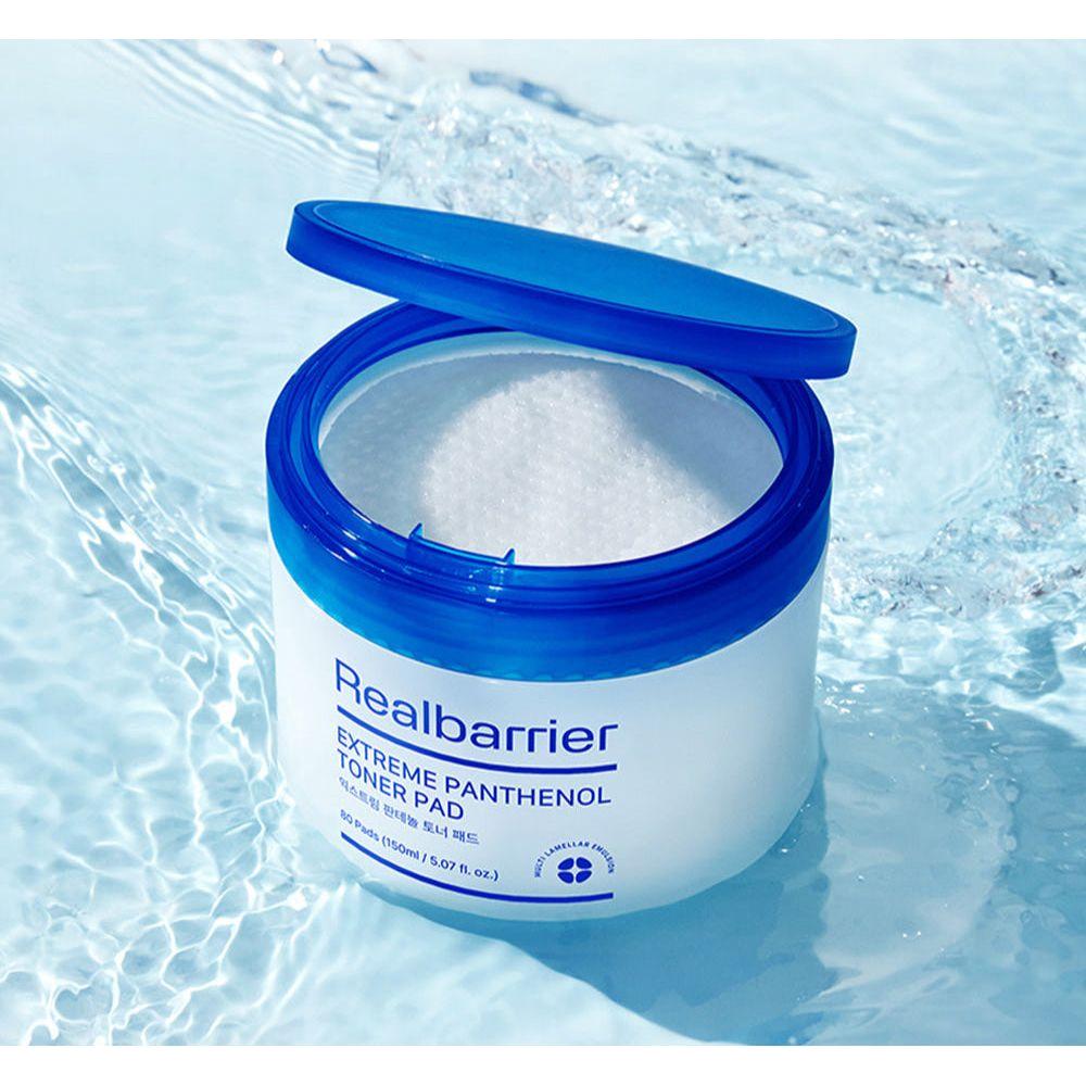 Real Barrier Extreme Panthenol Toner Pad – 150ml / 80 Pads | Discos tonificantes calmantes y fortalecedores de la barrera