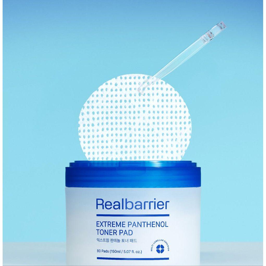 Real Barrier Extreme Panthenol Toner Pad – 150ml / 80 Pads | Discos tonificantes calmantes y fortalecedores de la barrera