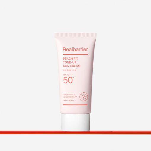 Real Barrier Peach Fit Tone-Up Sun Cream – 40ml | SPF 50+ PA++++ Protector Solar Diario Aclarante y Protector