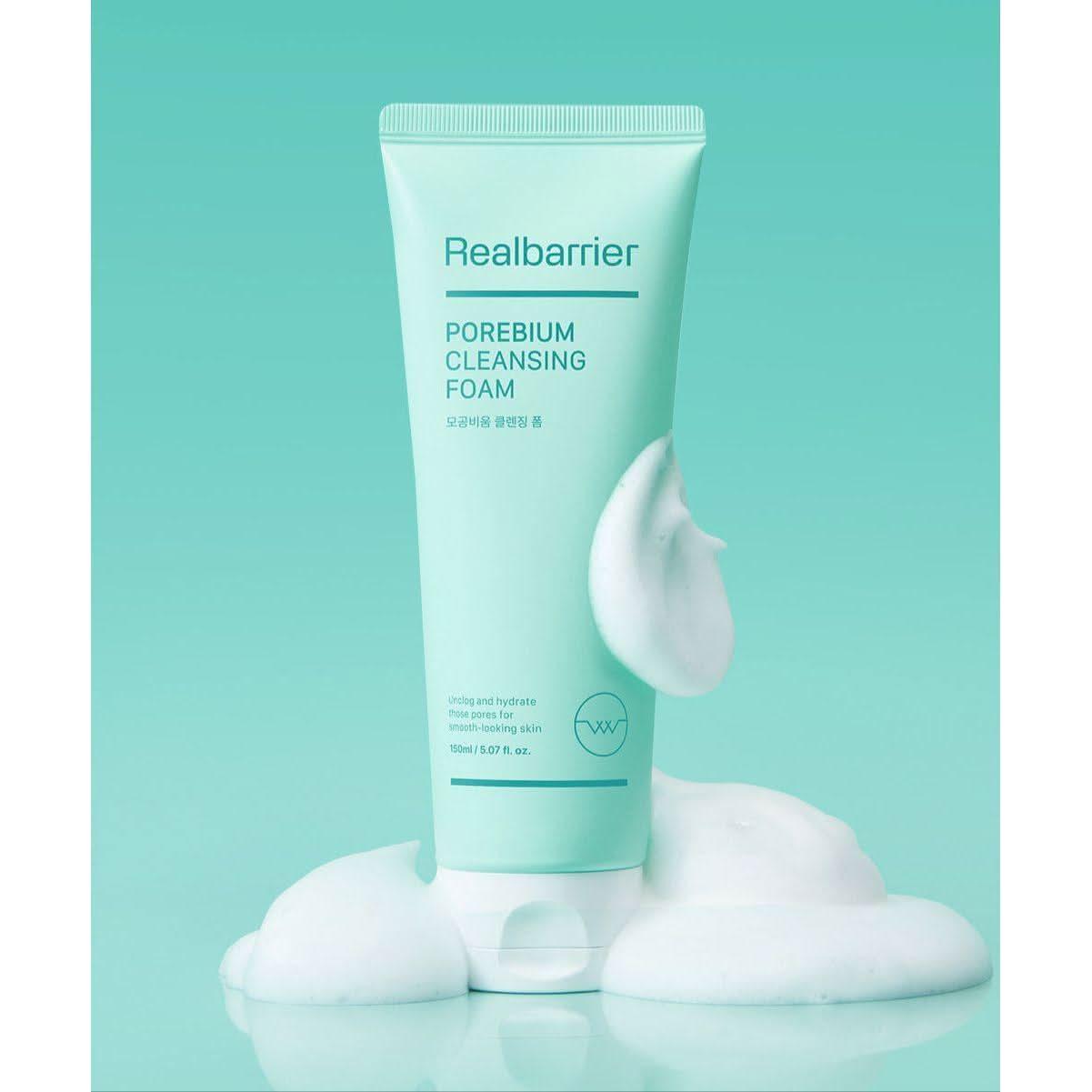 Real Barrier Porebium Espuma Limpiadora – 120ml | Limpiador Profundo de Poros para Piel Grasa y Mixta