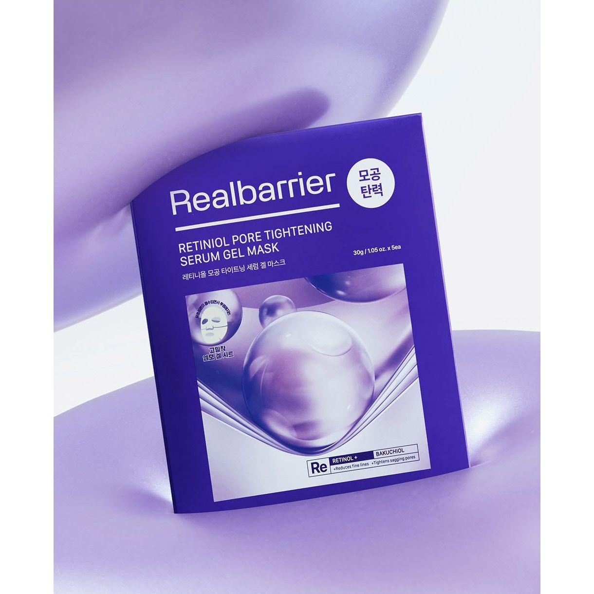 Real Barrier Retinol Pore Tightening Serum Gel Mask – 30g (5 láminas) | Tratamiento en gel para refinar poros y suavizar la piel