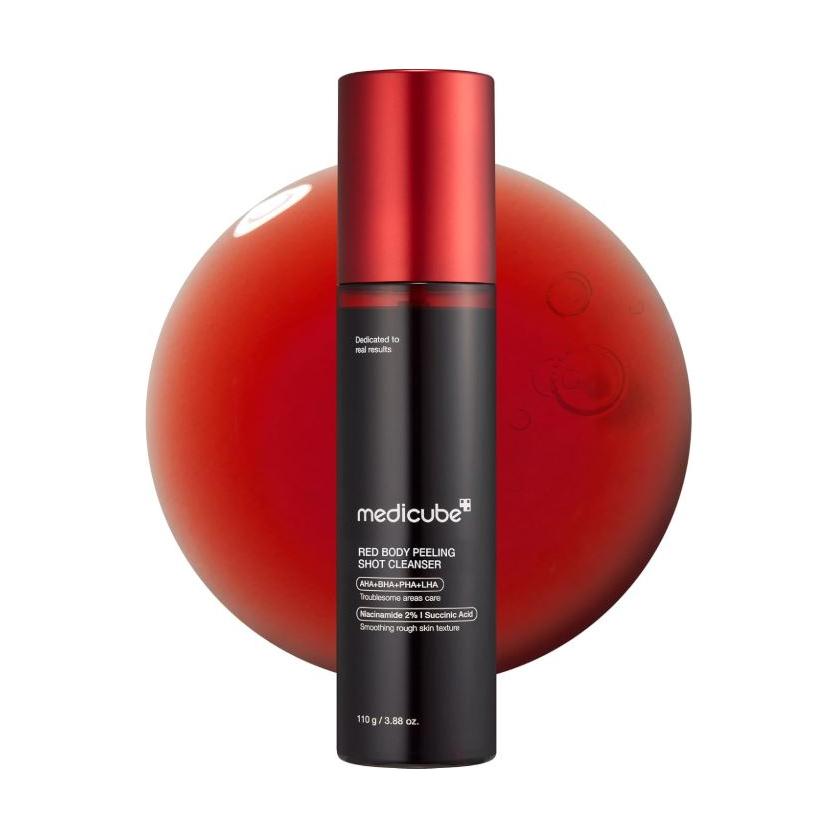 Medicube Red Body Peeling Shot Cleanser - 110ml | Gel limpiador exfoliante corporal de alto rendimiento