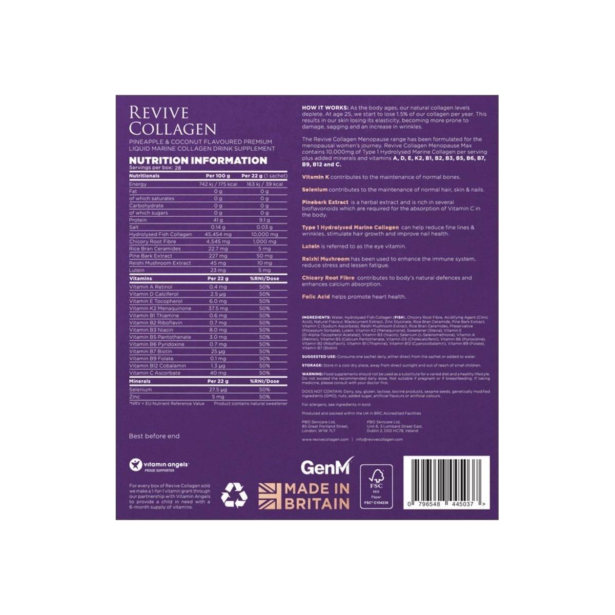 Revive Collagen Menopause Max 28 Day - Glam Global UKRevive Collagen