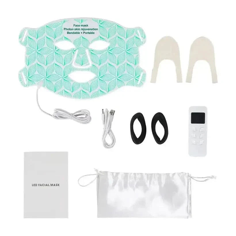 Foreverlilly Skin Rejuvenation LED Facial Mask – USB - Charged 7 - Color Photon Therapy for Radiant, Youthful Skin - Glam Global UKForeverlilly