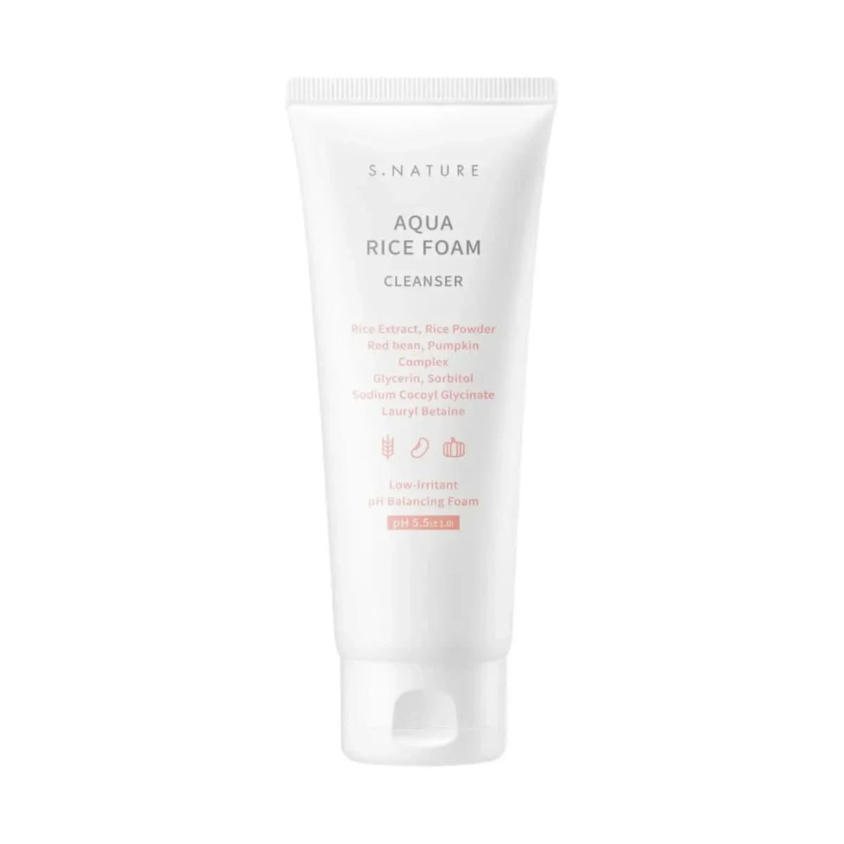 S.NATURE Aqua Rice Foam Cleanser 80ml - Glam Global UKS.NATURE
