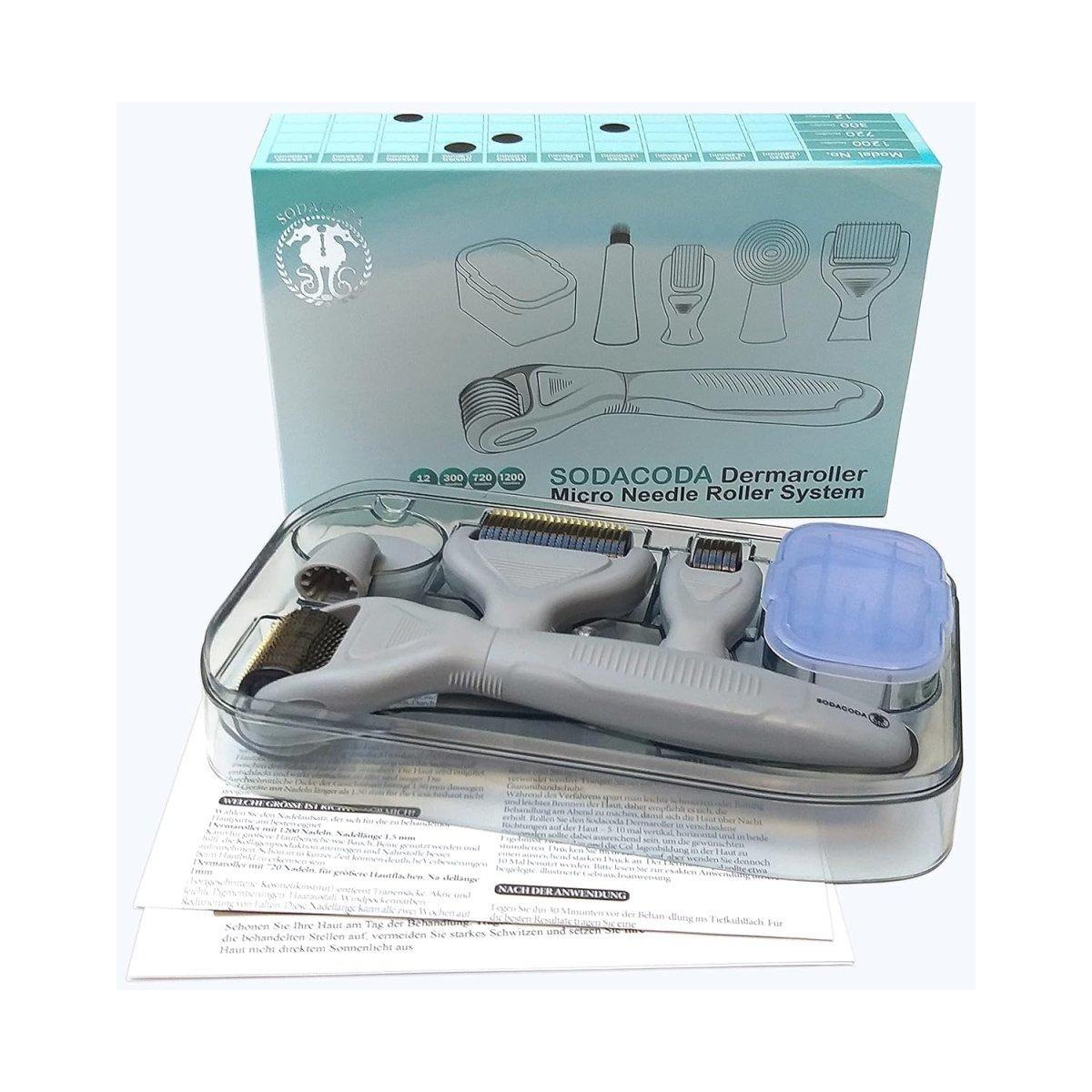 Titanium Micro - Needles Derma Roller and Pen 6 - in - 1 Set - Glam Global UKSodacoda