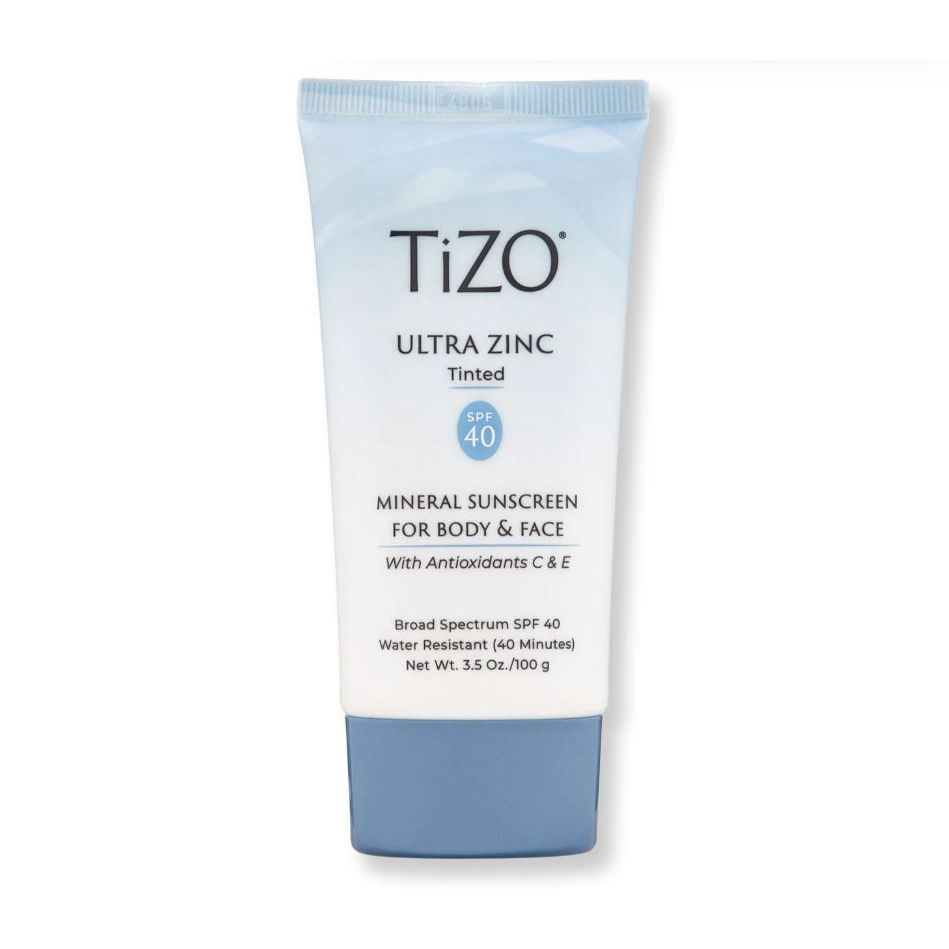 TIZO Ultra Zinc con Color SPF 40 – 100g | Protector solar mineral 20% óxido de zinc para rostro y cuerpo