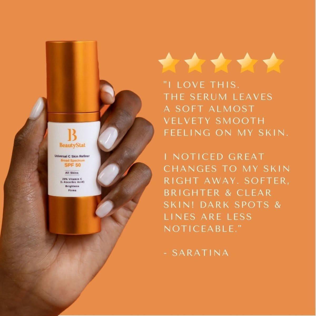 BeautyStat Universal C Skin Refiner Vitamin C Serum + SPF 50 Mineral Sunscreen - 30ml - Glam Global UKBeautyStat